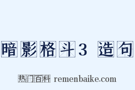 暗影格斗3造句是什么意思的图片